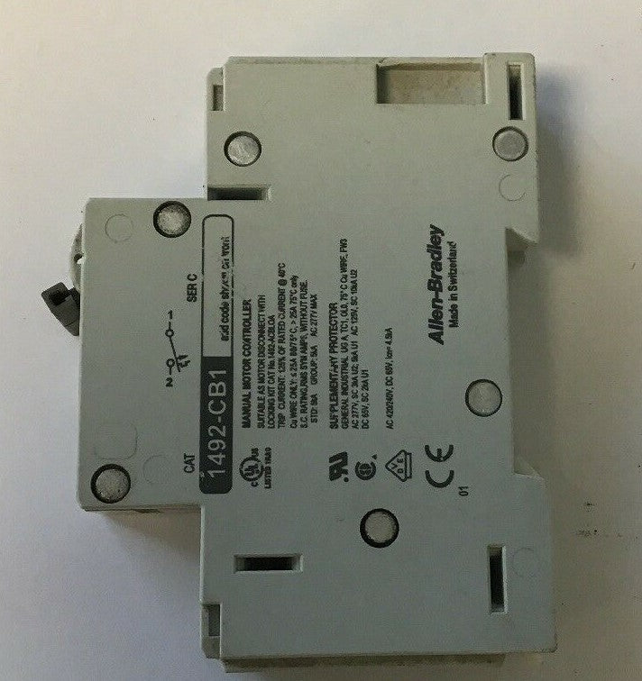 ALLEN BRADLEY 1492-CB1 G100 CIR.BREAKER 277VAC 65VDC 10A 2HP SER.C**(LOTOF10)**