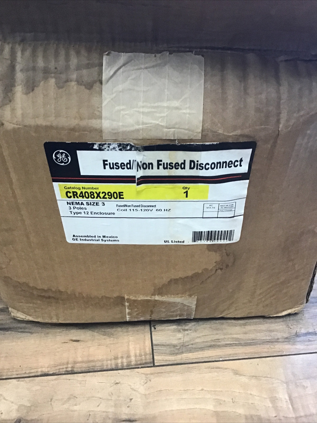 GENERAL ELECTRIC CR408X290E ENCLOSURE NEMA 3 TYPE 12