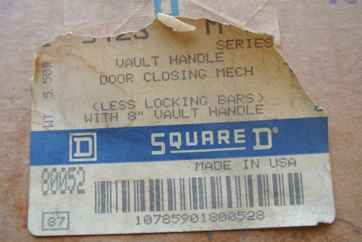 SQUARE D 9423 M8 - 8" VAULT HANDLE DOOR CLOSING MECHANISM - NEW SURPLUS