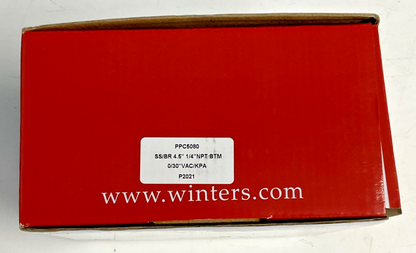 WINTERS PPC5080 PRESSURE GAUGE SS/BR 4.5 1/4"NPT BTM 30VAC/KPA