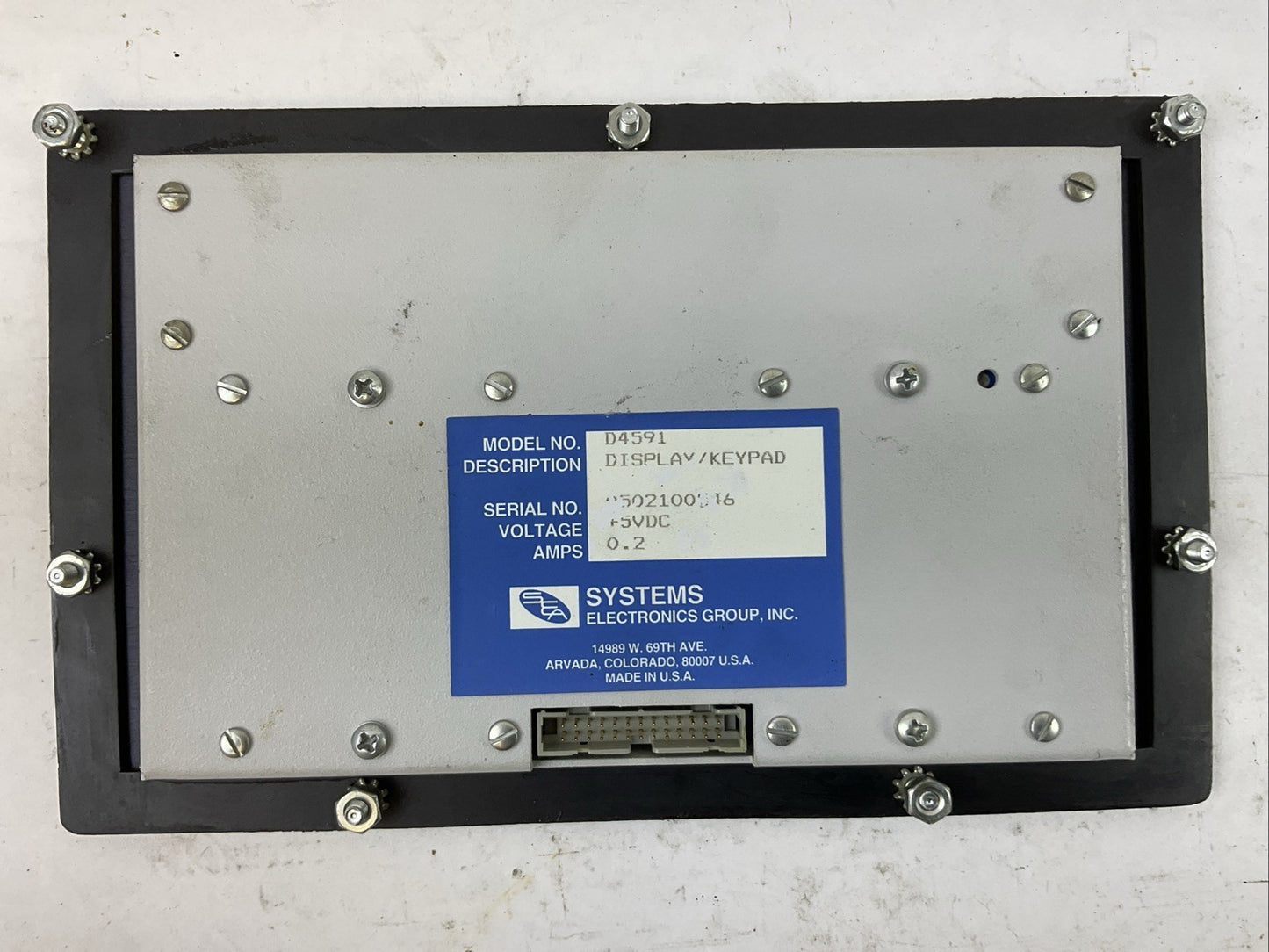SYSTEMS D4591 DISPLAY / KEYPAD +5VDC 0.2A