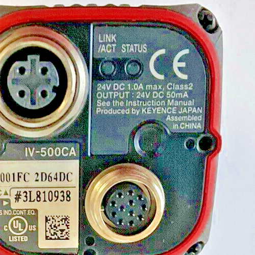 KEYENCE IV-500CA VISION SENSOR 24VDC1.0A CLASS2 *NO LENS COVER*