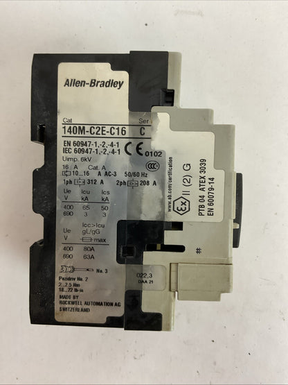 ALLEN BRADLEY 140M-C2E-C16 SER C MOTOR CIRCUIT BREAKER 10-16A 140M-C-AFA11