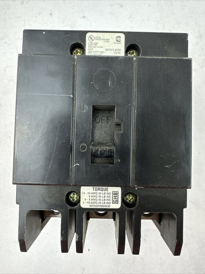 CUTLER HAMMER GHB3035 CIRCUIT BREAKER 3POLE 35AMP 277/480VAC 240VAC 125/250VDC
