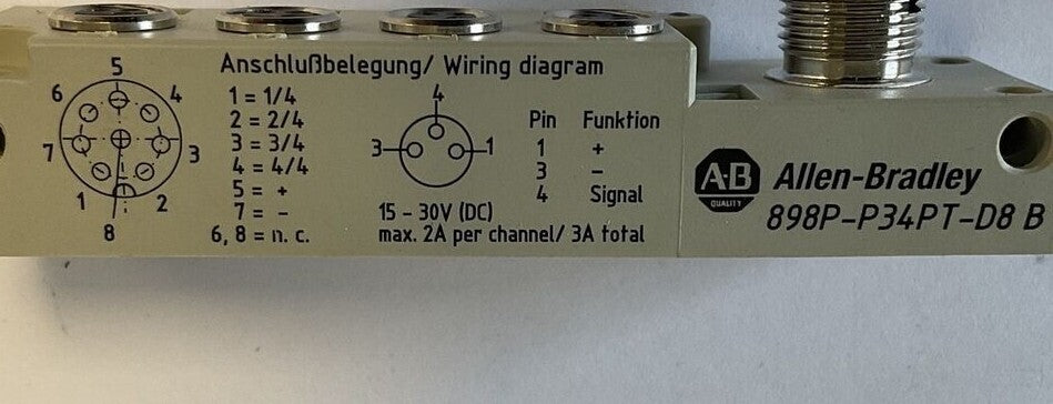 ALLEN BRADLEY 898P-P34PT-D8 DISTRIBUTION BOX SER.B 3A
