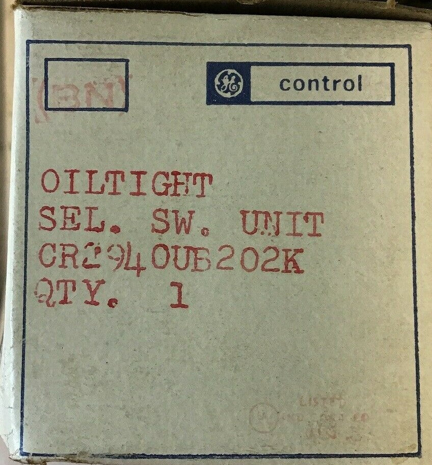 GE CR2940UB202K OILTIGHT SELECTOR SWITCH 600V HEAVY DUTY