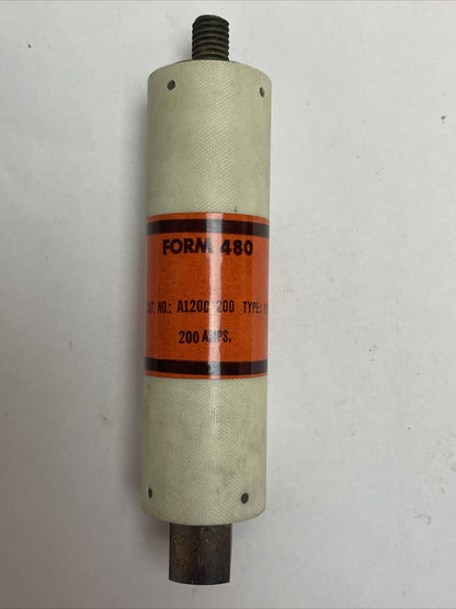 GOULD SHAWMUT A120C 200 FORM 480 TYPE 121 FUSE 200AMP