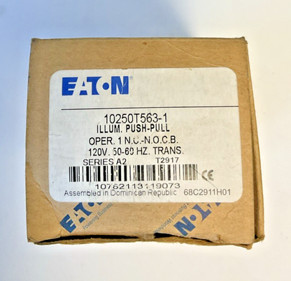 EATON 10250T563-1 ILLUMINATOR PUSH-PULL OPERATOR BUTTON 120V 50/60HZ SER.A2