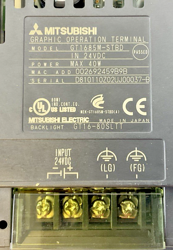 MITSUBISHI GT1685M-STBD GRAPHIC OPERATIONAL TERMINAL GOT1000 24VDC 40W