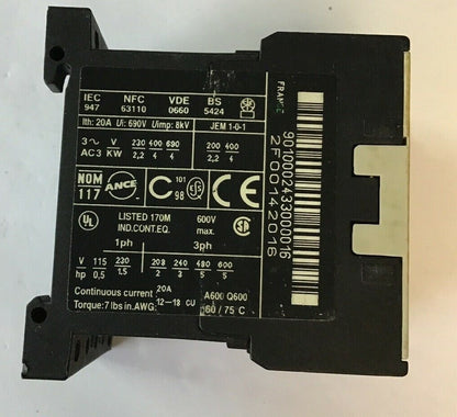 TELEMECANIQUE LP4K 0901 BW3 CONTACTOR 600VAC 20A***LOTOF2***