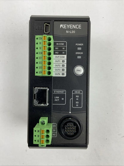 KEYENCE N-L20 24VDC 280mA ETHERNET CONNECTION COMMUNICATION UNIT