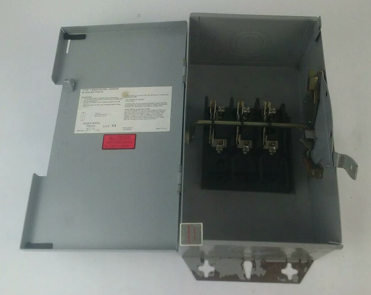 CHALLENGER GD322NFC NON-FUSIBLE SAFETY SWITCH 3PH 60A 240V 30HP TYPE 1 INDOOR