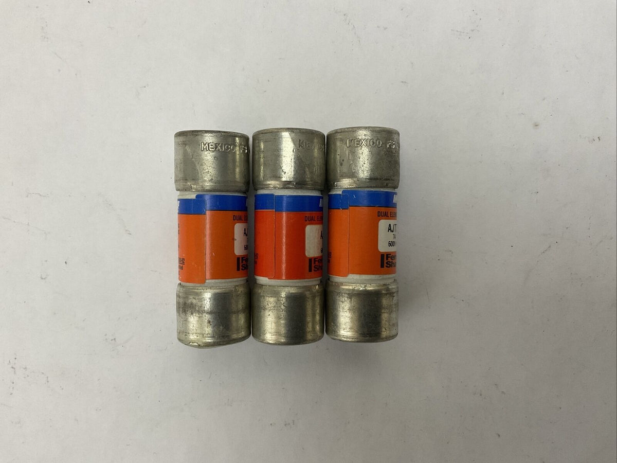 FERRAZ SHAWMUT AJT7 AMP-TRAP 2000 7A 600VAC DUAL ELEMENT (LOT OF 3)