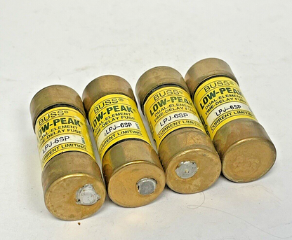 BUSS *LOT OF 4* LPJ-6SP  DUAL-ELEMENT TIME-DELAY CURRENT 6A 600 V