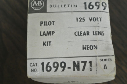 ALLEN-BRADLEY 1699-N71 PILOT LAMP KIT - 125V, CLEAR LENS, NEON - NEW SURPLUS