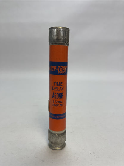 GOULD SHAWMUT A6D9R AMP-TRAP 2000 TIME DELAY FUSE 9AMP 600VAC (LOT OF 5)