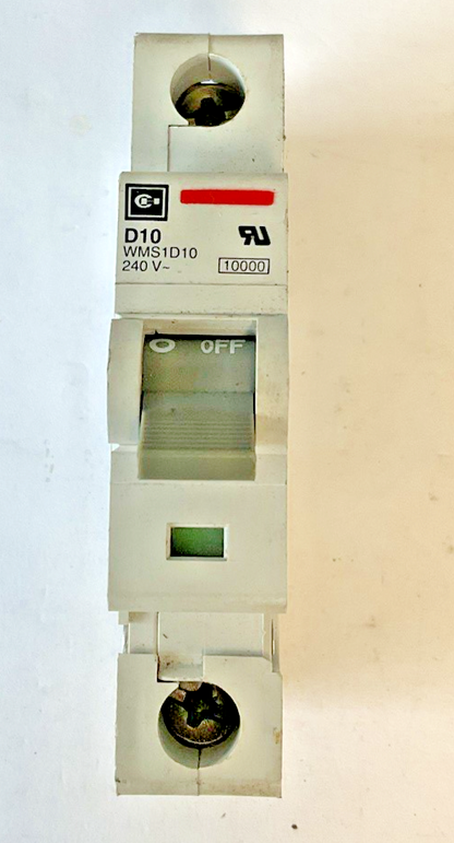 CUTLER HAMMER WMS1D10 CIRCUIT BREAKER 240VAC D10 ***LOTOF2***