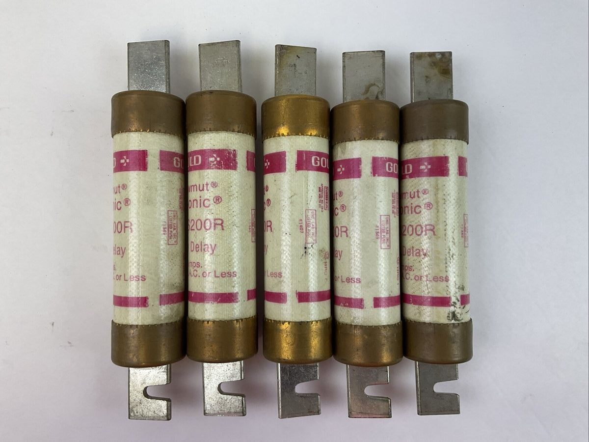 GOULD SHAWMUT TRS200R TRI-ONIC TIME DELAY FUSE 200A 600VAC (LOT OF 5)