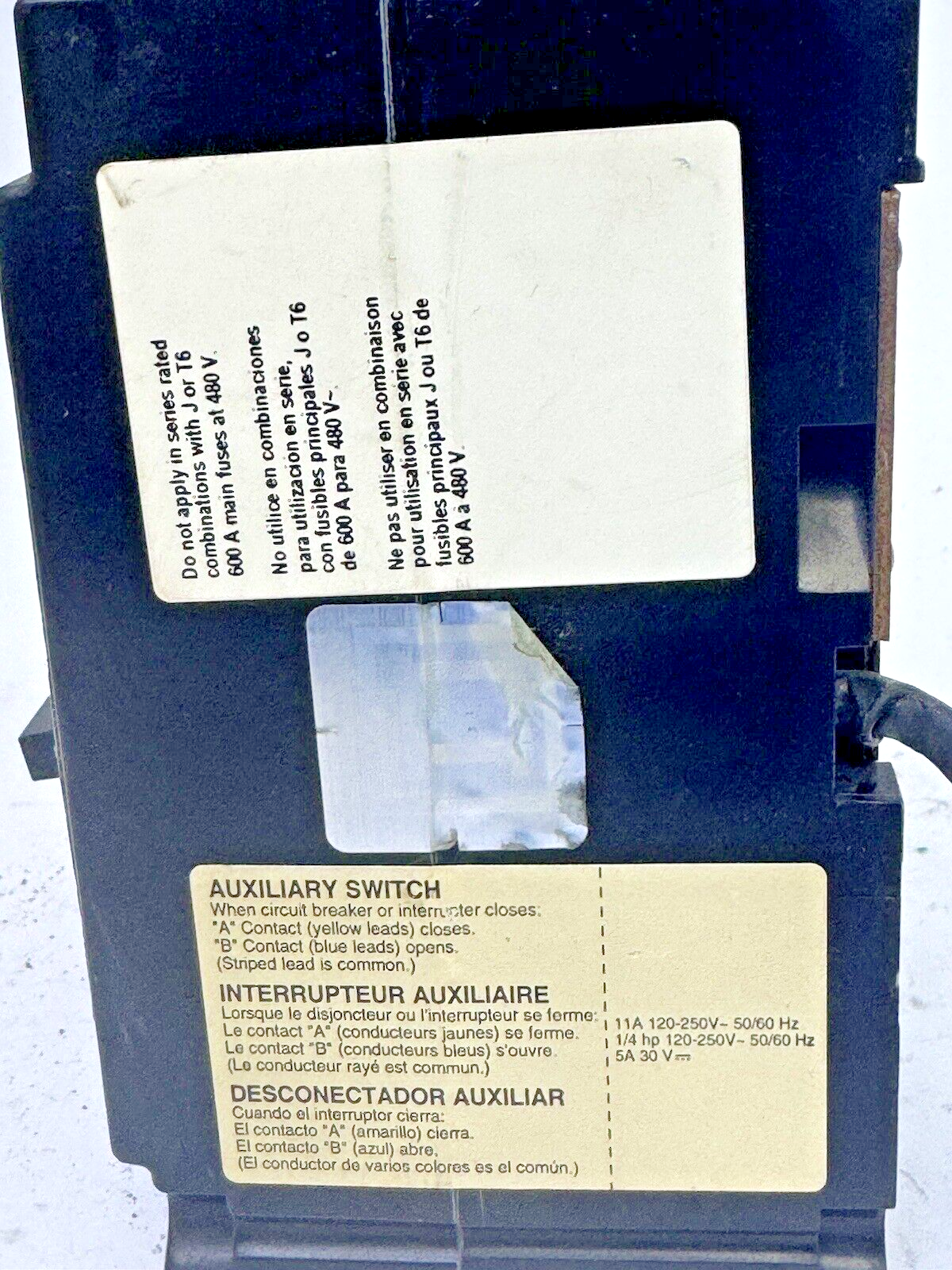 SQUARE D - FAL360501212 - MAG-GARD CIRCUIT BREAKER W/ AUX - 50A/3 POLE/250VAC