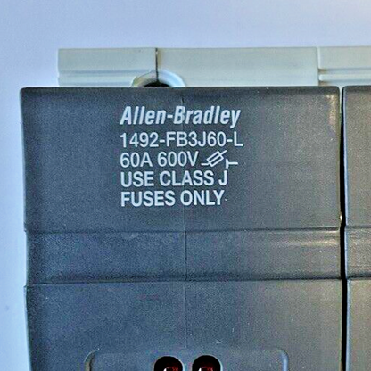 ALLEN BRADLEY 1492-FB3J60-L FUSE HOLDER 60A 600V CLASS J SER.B