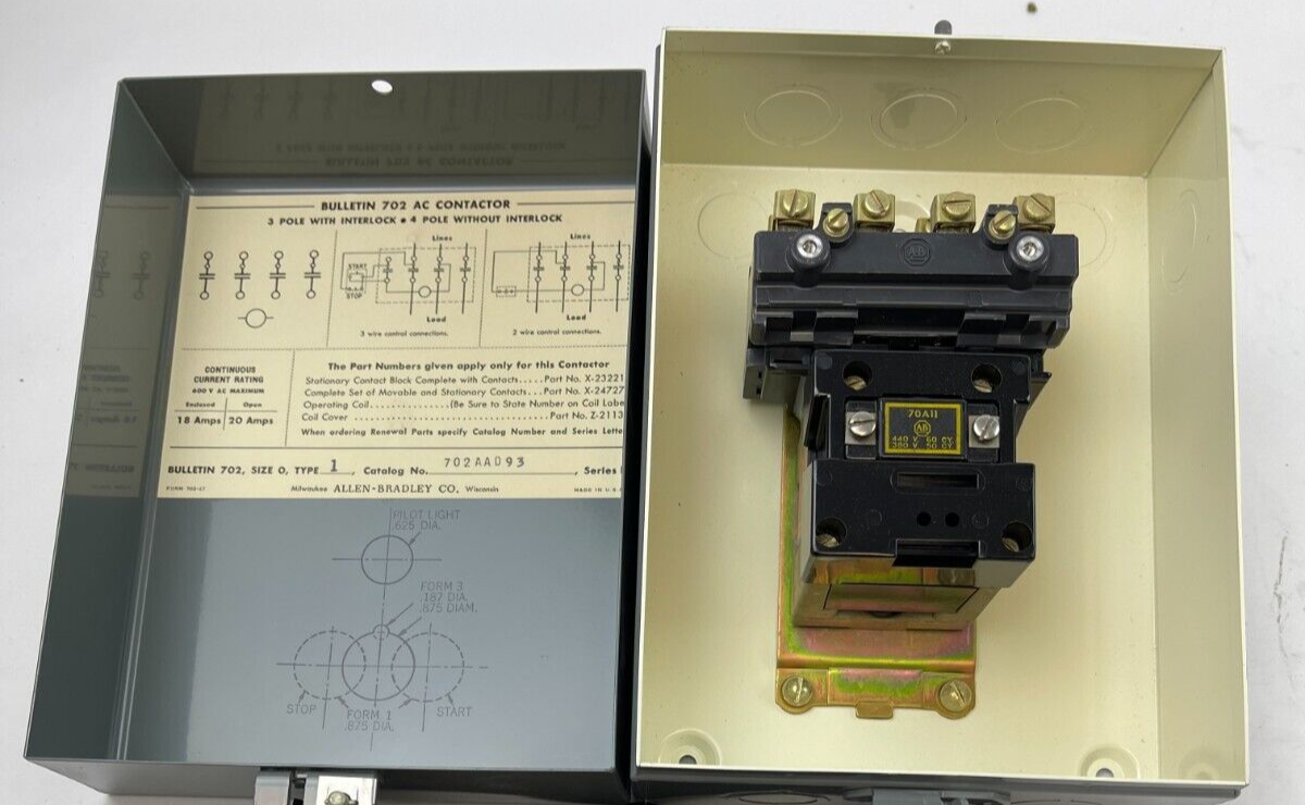 ALLEN BRADLEY 702AAD93 - SERIES K - AC LIGHTING CONTACTOR