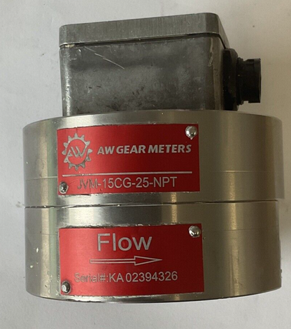 AW GEAR METERS DH-B JVM-15CG-25-NPT FLOW METER 10-28VDC