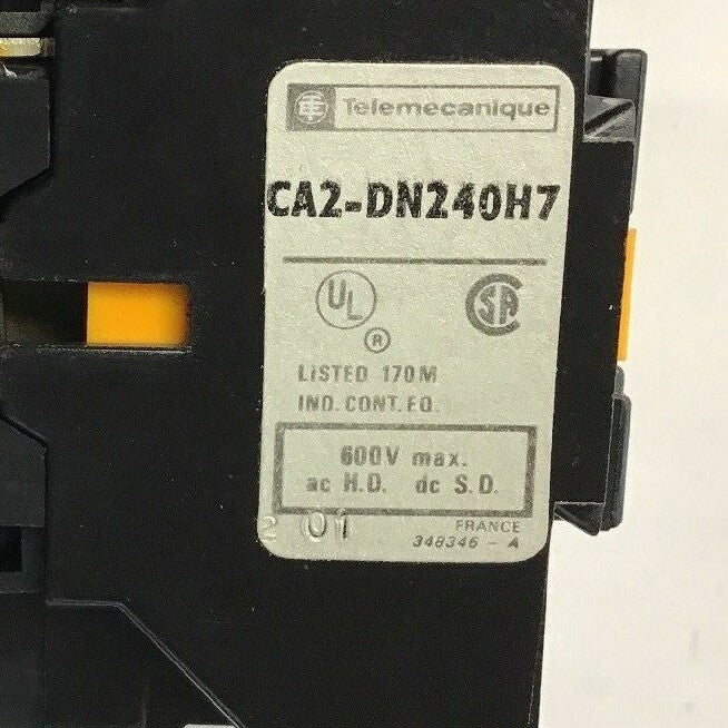 TELEMECANIQUE CA2-DN240B H7 CONTROL RELAY 600V W/LX7-D12