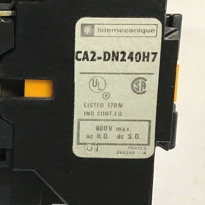 TELEMECANIQUE CA2-DN240B H7 CONTROL RELAY 600V W/LX7-D12