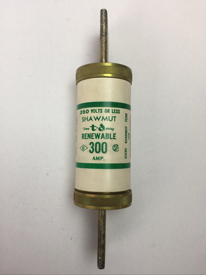 SHAWMUT RF300 TIME DELAY RENEWABLE FUSE 300AMP 250V