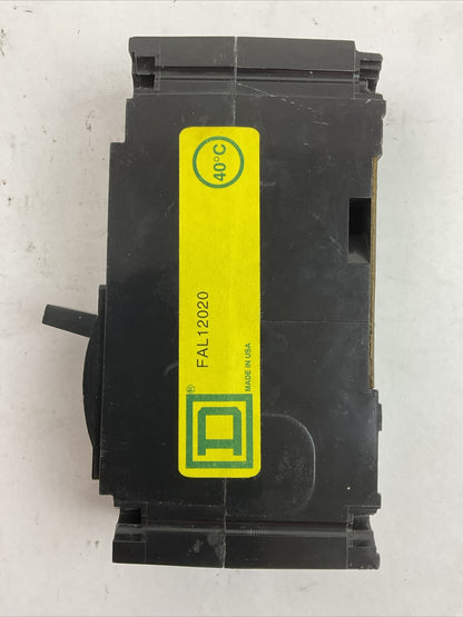 SQUARE D FAL12020 CIRCUIT BREAKER 20AMP 1POLE 120VAC 125VDC
