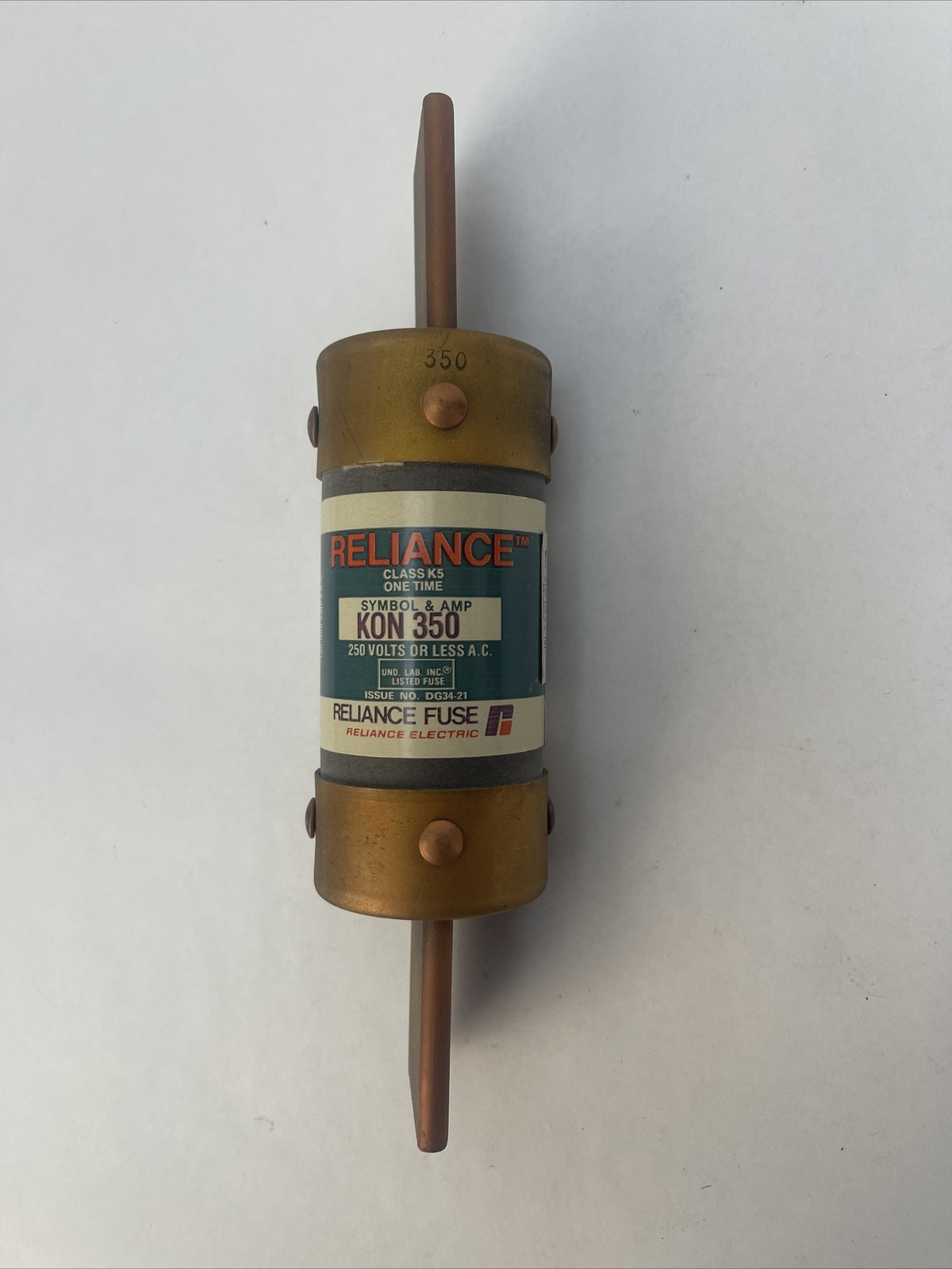 RELIANCE KON350 CLASS K5 ONE TIME FUSE 250VAC 350AMP