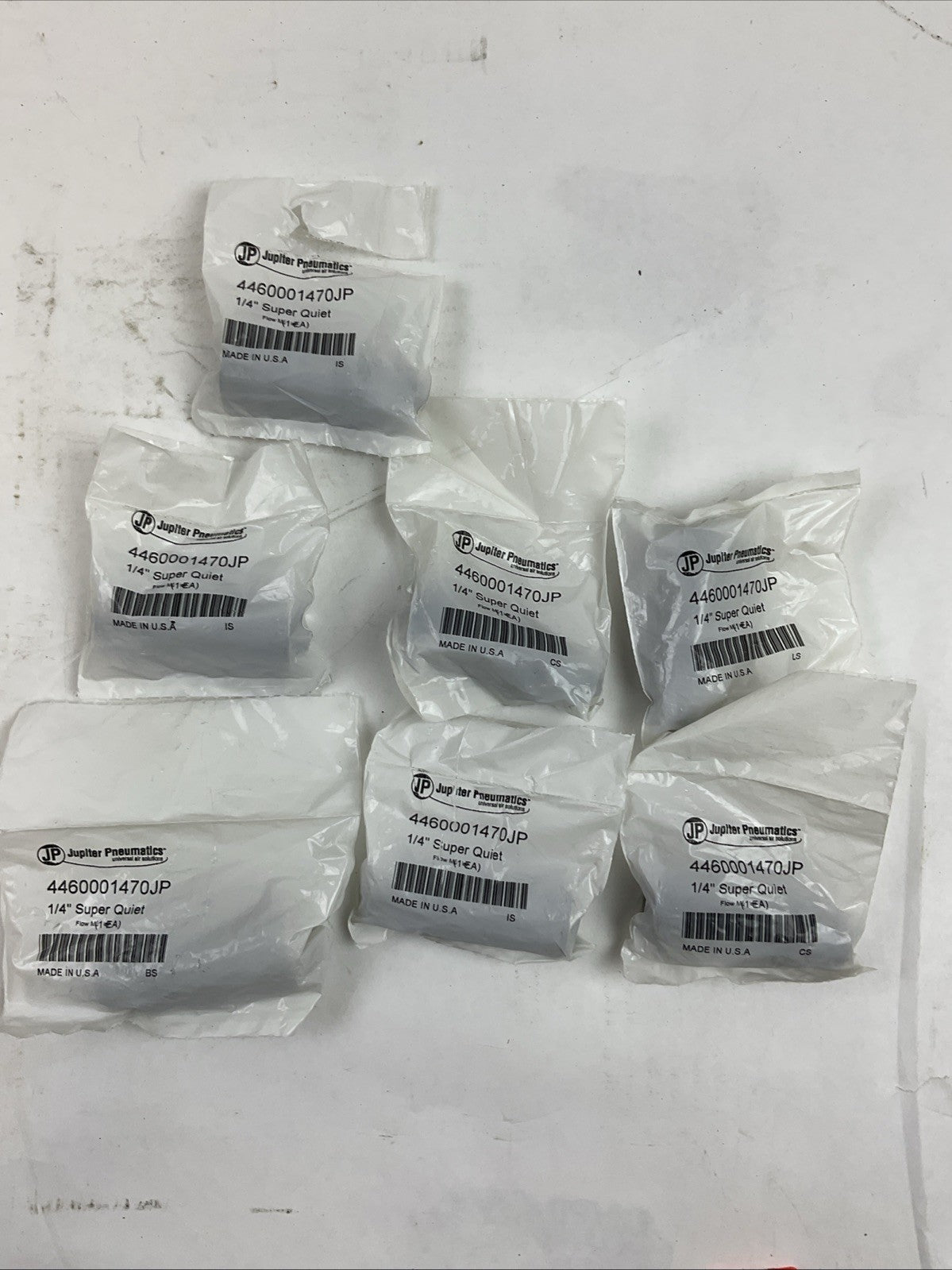 JUPITER PNEUMATICS 4460001470JP MUFFLER 1/4" SUPER QUIET (LOT OF 7)