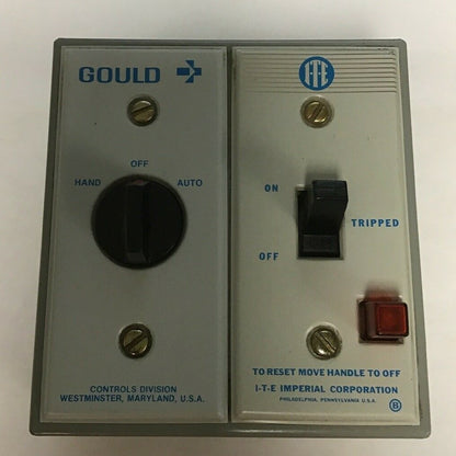 GOULD ITE FRACTIONAL HORSEPOWER MANUAL STARTER