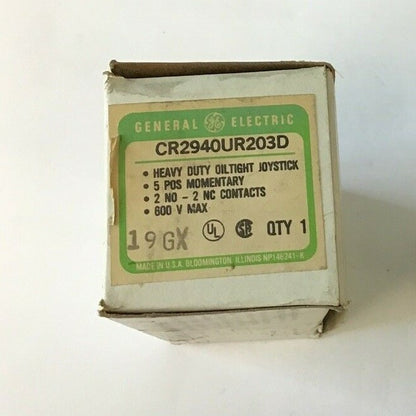 GENERAL ELECTRIC CR290UR203D OILTIGHT JOYSTICK 5POS. MOM. 2NO-2NC 600V