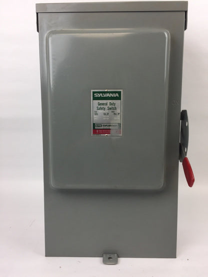 SYLVANIA RD2032SN SAFETY SWITCH 200 AMP 240 VAC NEMA 3R RAINTITE ENCLOSURE 3 S/N