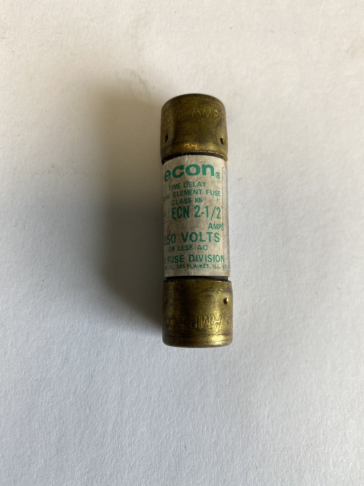 Economy Fuse ECN2 1/2 2 1/2A 250V Fuse "Lot of 5"