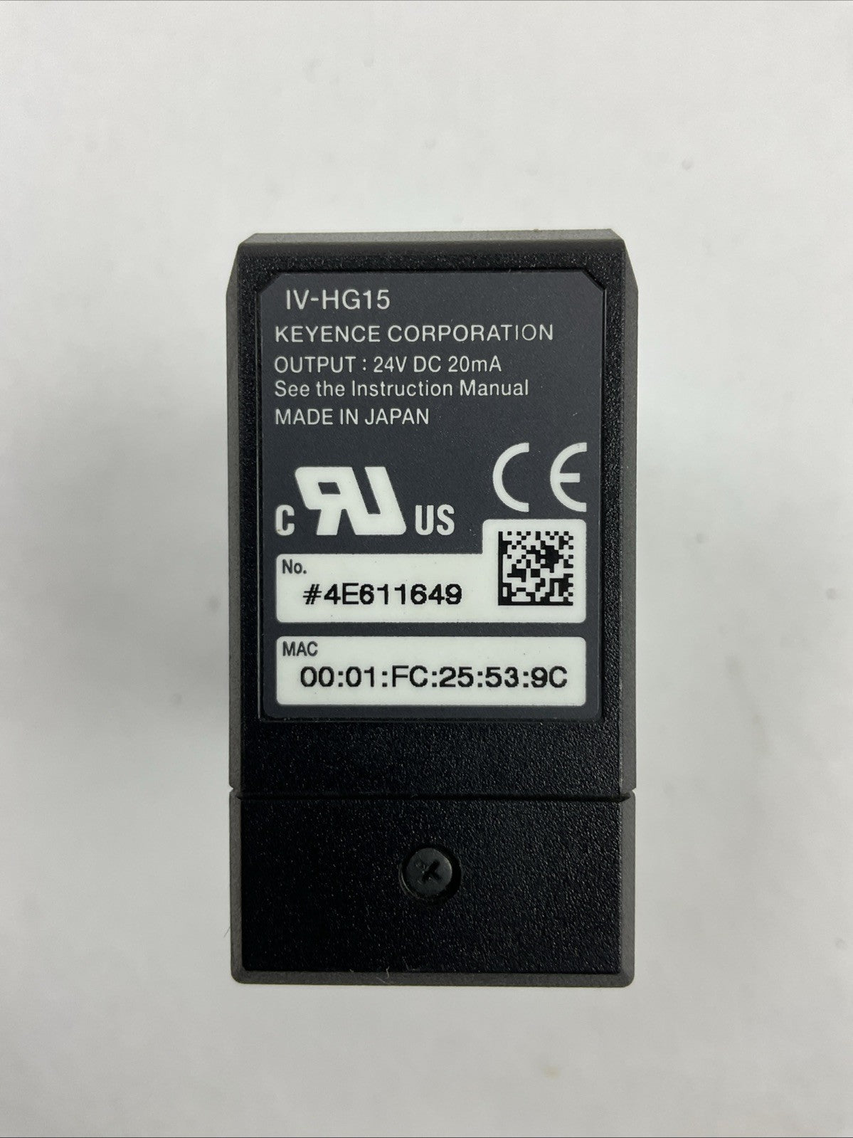 KEYENCE IV-HG15 VISION SENSOR AMPLIFIER 24VDC 20mA
