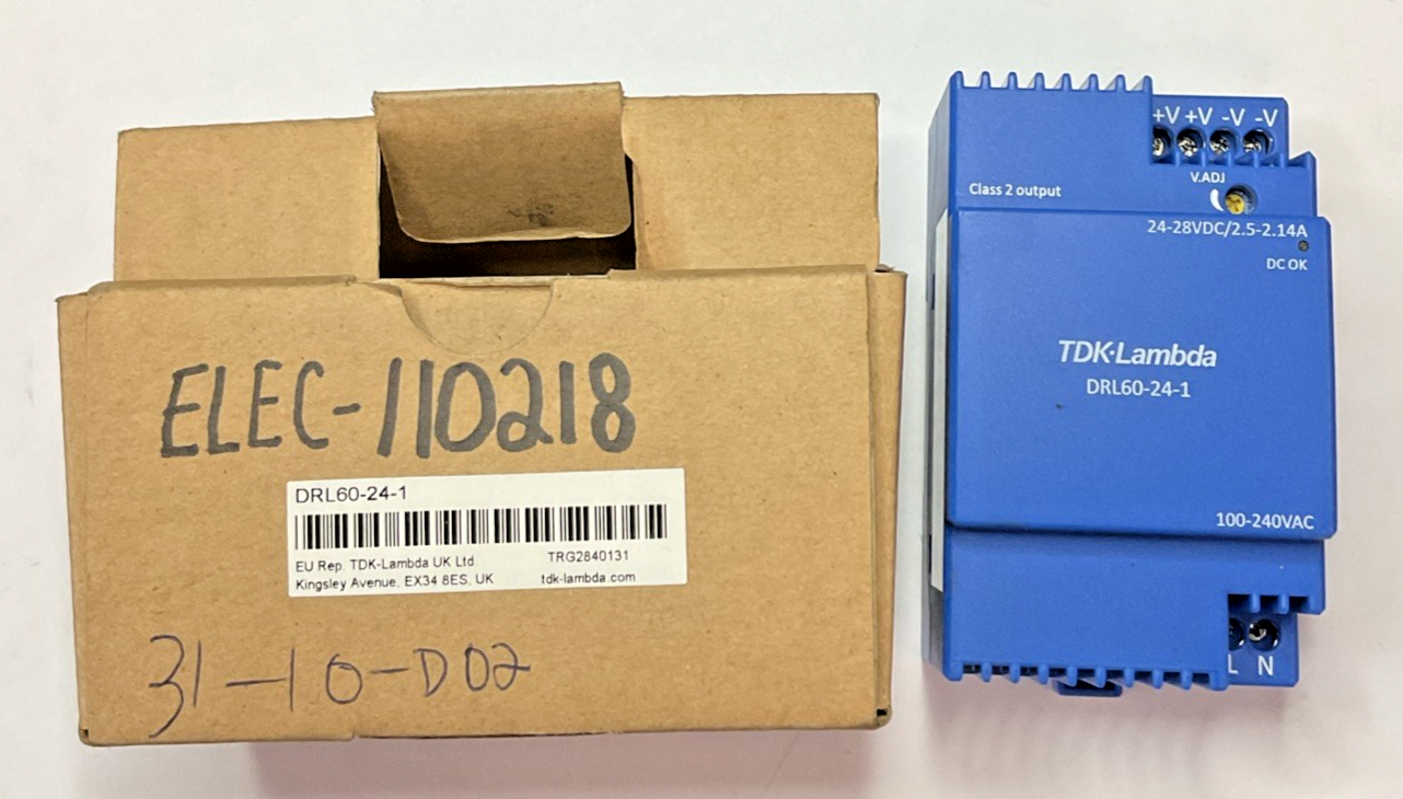 TDK-LAMBDA DRL60-24-1 POWER SUPPLY MODULE 240VAC 28VDC 50/60HZ 60W