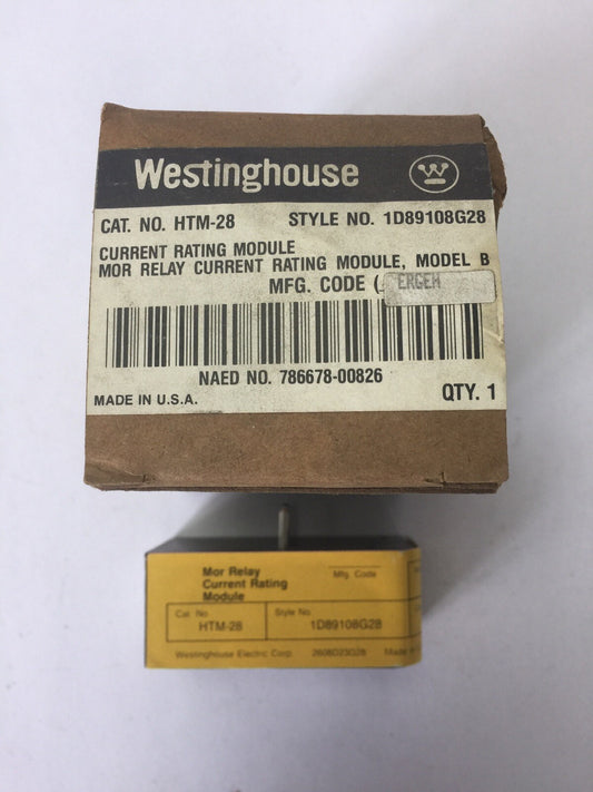 WESTINGHOUSE HTM-28 MOR RELAY CURRENT RATING MODULE MODEL B HEATER MODULE