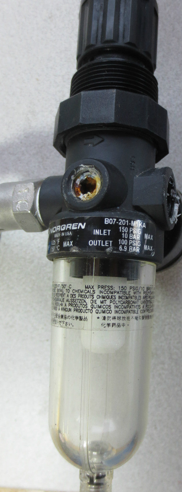 NORGREN B07-201-M1KA FILTER REGULATOR w/, WINTERS GAUGE 0-700psi