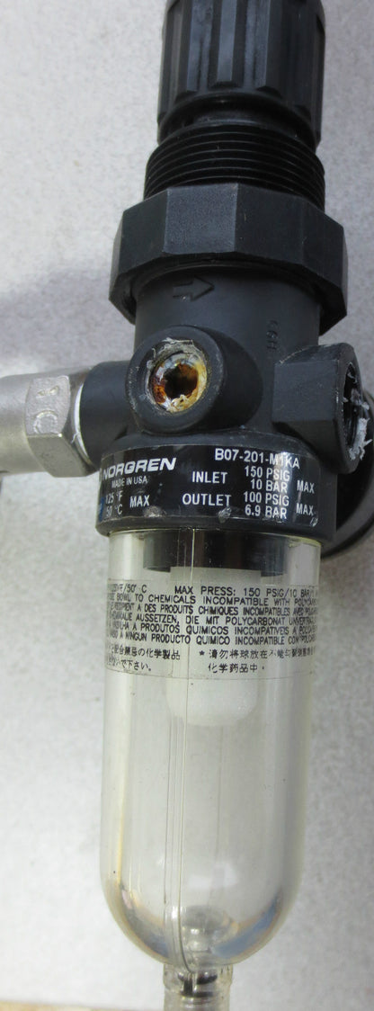 NORGREN B07-201-M1KA FILTER REGULATOR w/, WINTERS GAUGE 0-700psi