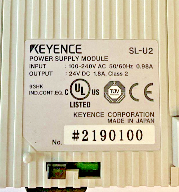 KEYENCE SL-U2 POWER SUPPLY MODULE 240VAC 50/60HZ 0.98A 24VDC