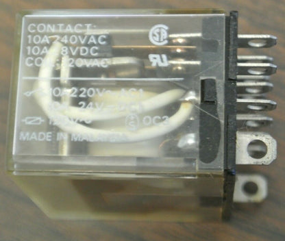 LOT of 3 / OMRON LY4 RELAY / 14-BLADE / 10A / 120VAC COIL / 240VAC / 28VDC