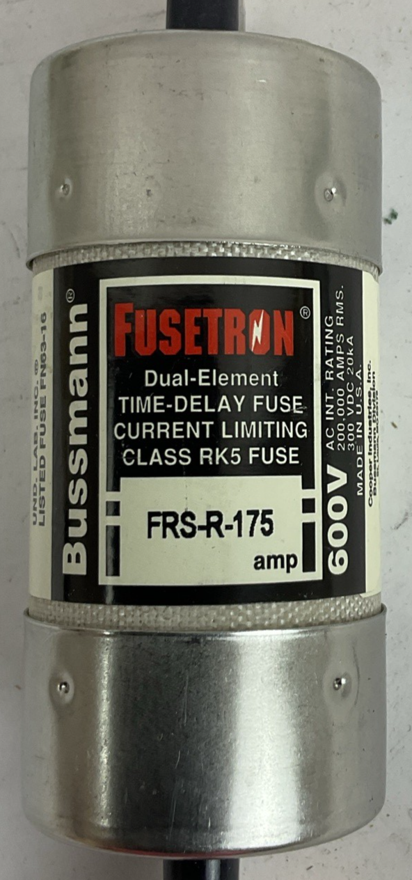 BUSS FRS-R-175 TIME DELAY FUSE 175A 600V 300VDC 20KA RK5