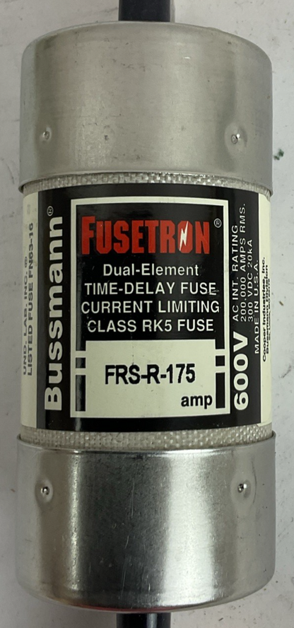 BUSS FRS-R-175 TIME DELAY FUSE 175A 600V 300VDC 20KA RK5