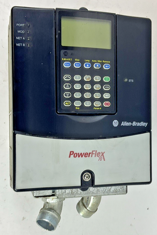ALLEN BRADLEY 20AD8P0A3AYNNNC0 AC DRIVE POWER FLEX 70 SER A FW 5.001 5HP 9.8A