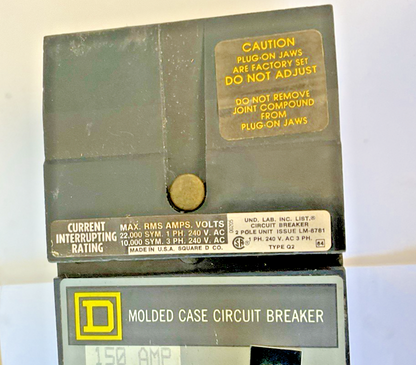 SQUARE D Q222150ACH THERMAL MAG CIRCUIT BREAKER  2P 150A 240VAC
