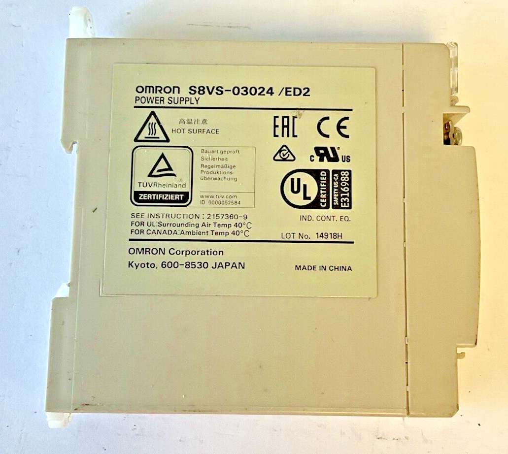 OMRON S8VS-03024/ED2 POWER SUPPLY 24VDC 1.3A CLASS2