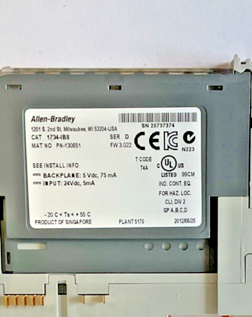 ALLEN BRADLEY 1734-MB PLC MODULE W/ 1734-RTB TERM.BLOCK, 1734-IB8 INPUT MODULE
