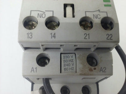 KLOCKNER MOELLER PKZM0-6,3 MOTOR STARTER W/ SE00-11-PKZ0, NHI11-PKZ0, 240V COIL
